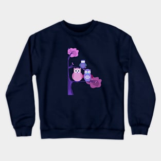 Purple Owls Crewneck Sweatshirt